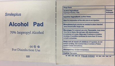 Principal Display Panel (Smileplus Alcohol Pad)